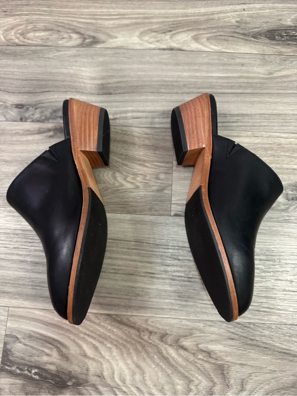 Patina Portland Leather Footwear Leather Black Mule Slides Size 9.5 - Picture 5 of 6